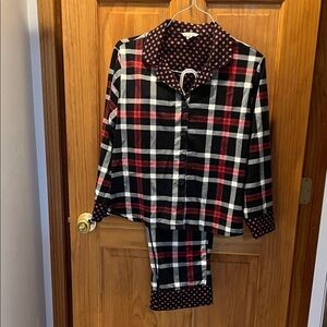 Vera Bradley Black and Red Plaid Pajama Set